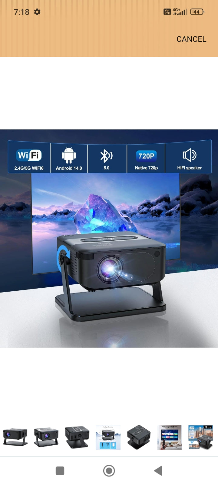 Mini portable projector /4k hd quality