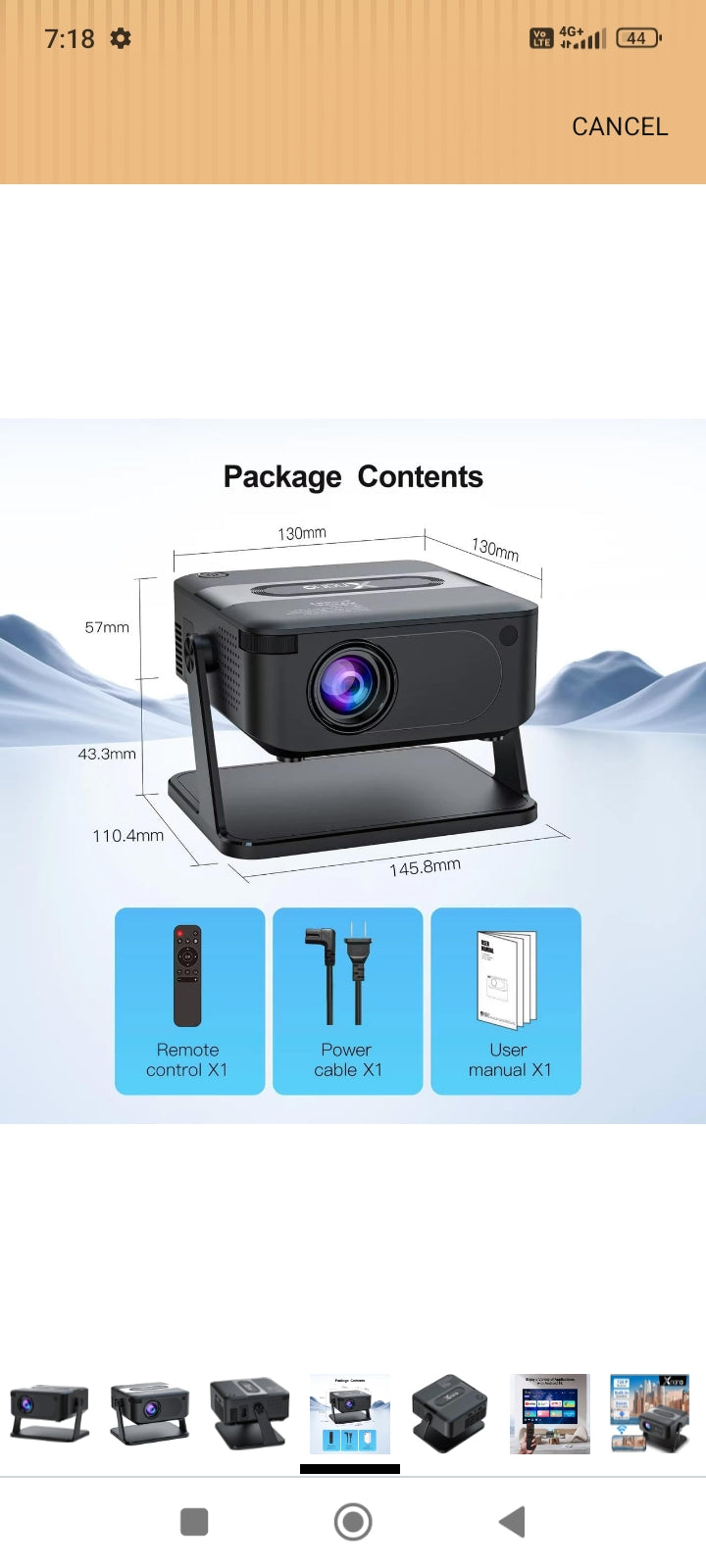 Mini portable projector /4k hd quality